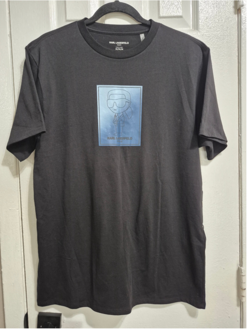 Men's Karl Lagerfeld Graphic Short Sleeve Tee, Black/Blue, Size M